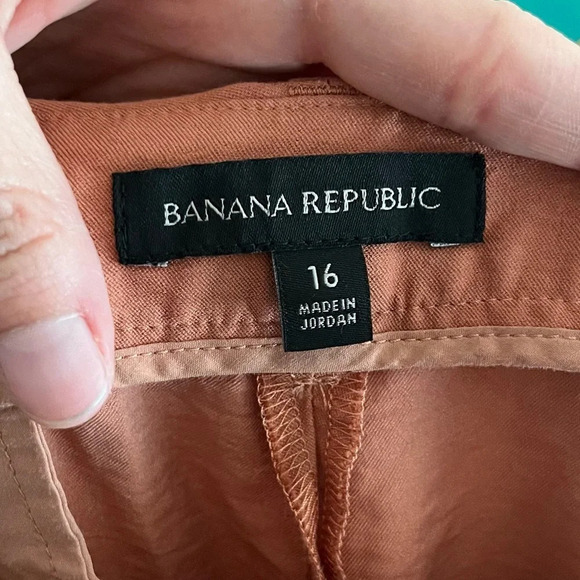 Banana Republic Shorts Women's 16 Terracotta Orange Pleated Summer Boho - Picture 9 of 10